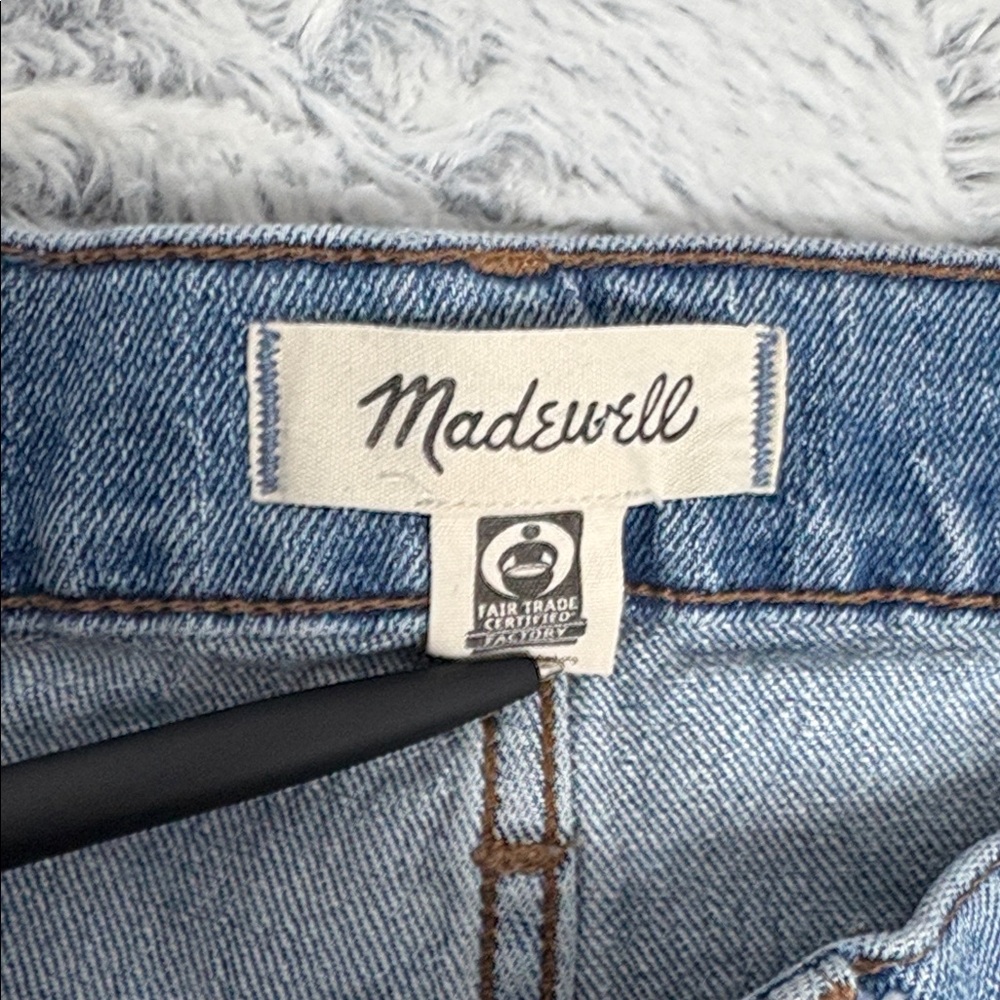 Madewell the perfect vintage Jean with raw hem ankle length medium wash size 28 - Picture 9 of 11